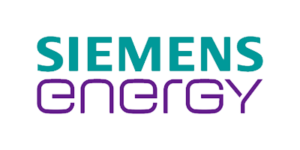 Logo van Siemens Energy met turquoise en paarse tekst op een transparante achtergrond.
